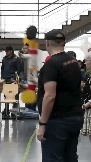 This model aircraft uses spinning cylinders to fly via the Magnus effect instead of traditional wings.