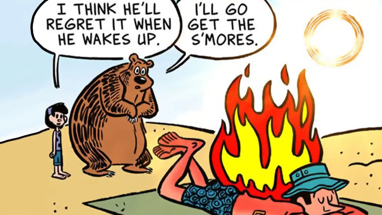 This Cartoonist Imagines A Family Living With A Lovable Bear Who Is Afraid Of Almost Everything (40 Comics)