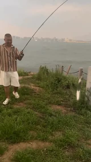 This guy caught a fish that looked like stainless steel.