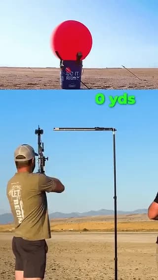 Archering a balloon target from 369 yards away with a compound bow