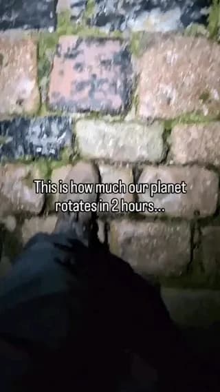 This is how much earth rotates in two hours.