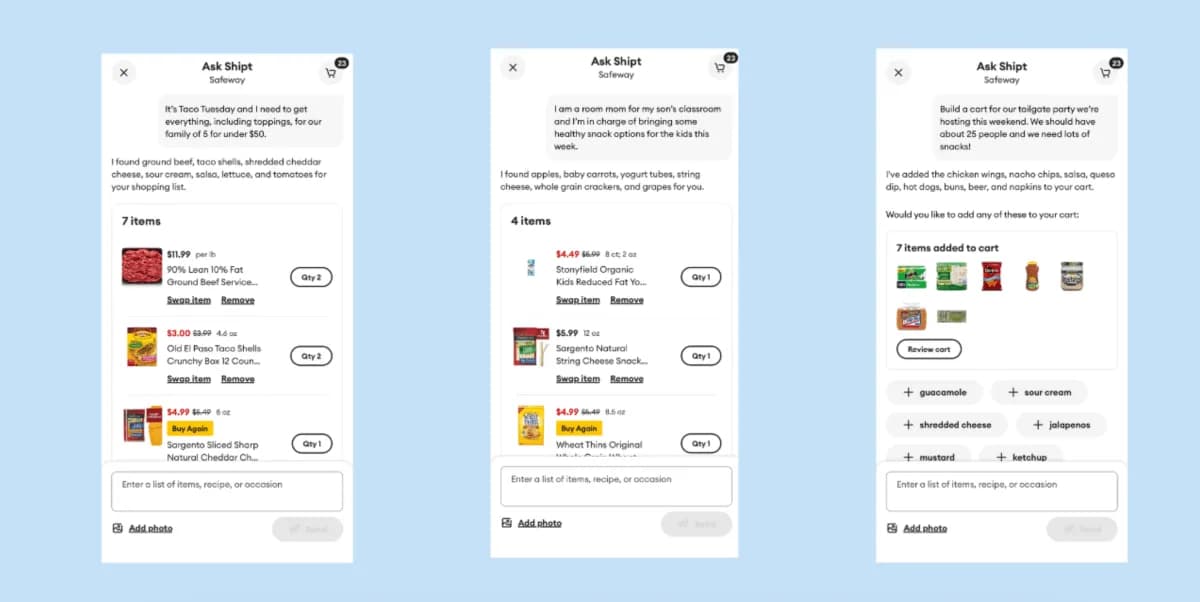 Shipt becomes the latest delivery app with an AI shopping assistant | TechCrunch