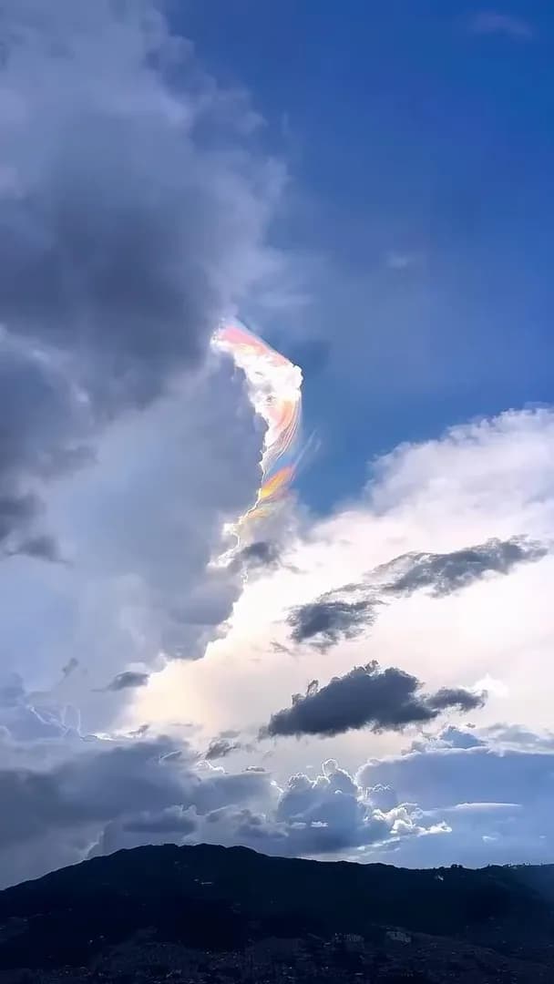 Rare rainbow-like clouds spotted over Bogor Regency, Indonesia.