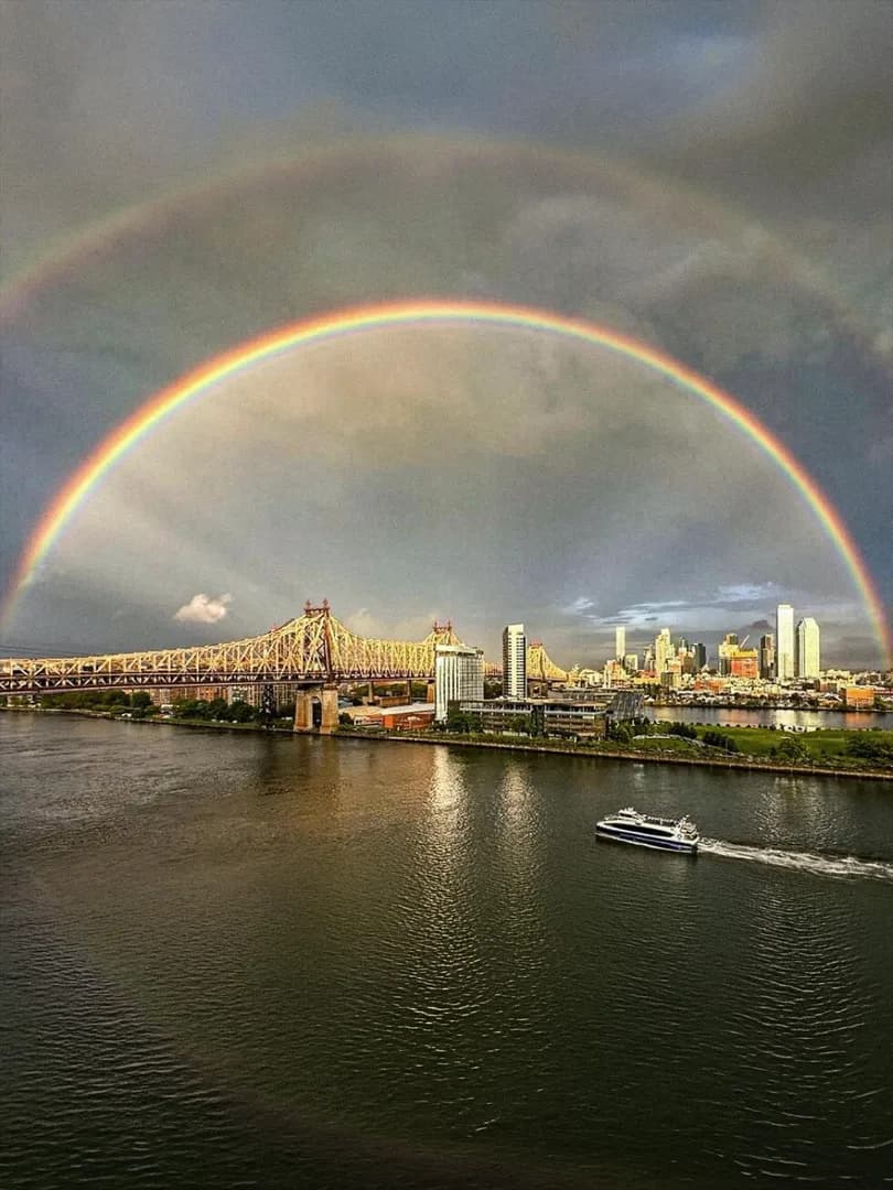 A DOUBLE RAINBOW APPEARED OVER NEW YORK CITY ON THE ANNIVERSARY OF 9/11