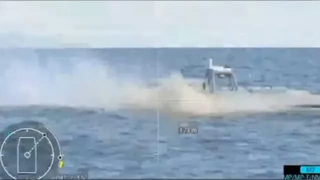 Ukraine triumphs in 'first-ever' drone-vs-drone boat battle โ video shows Russian MBeK destroyed by Sargan 3000's 12.7mm automatic turret