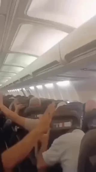 A Sepehran Airlines Boeing 737 suffered severe vibrations and engine damage shortly after takeoff from Mashhad Airport after a tire reportedly burst, causing the cabin ceiling panels to collapse.