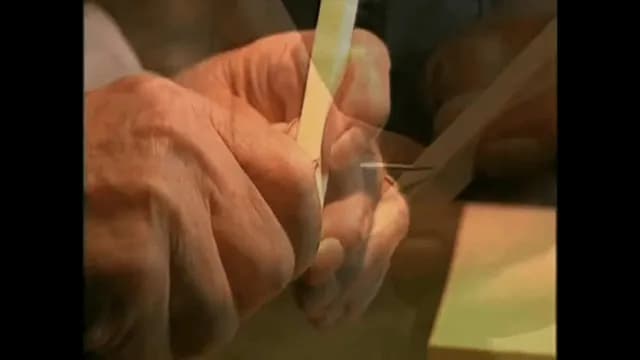 Dave Warther walking through the ten cuts it takes to create a pair of working pliers from a single piece of wood.