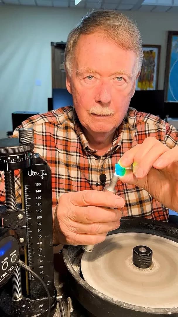 Cutting a Very Blue-Green Tourmaline