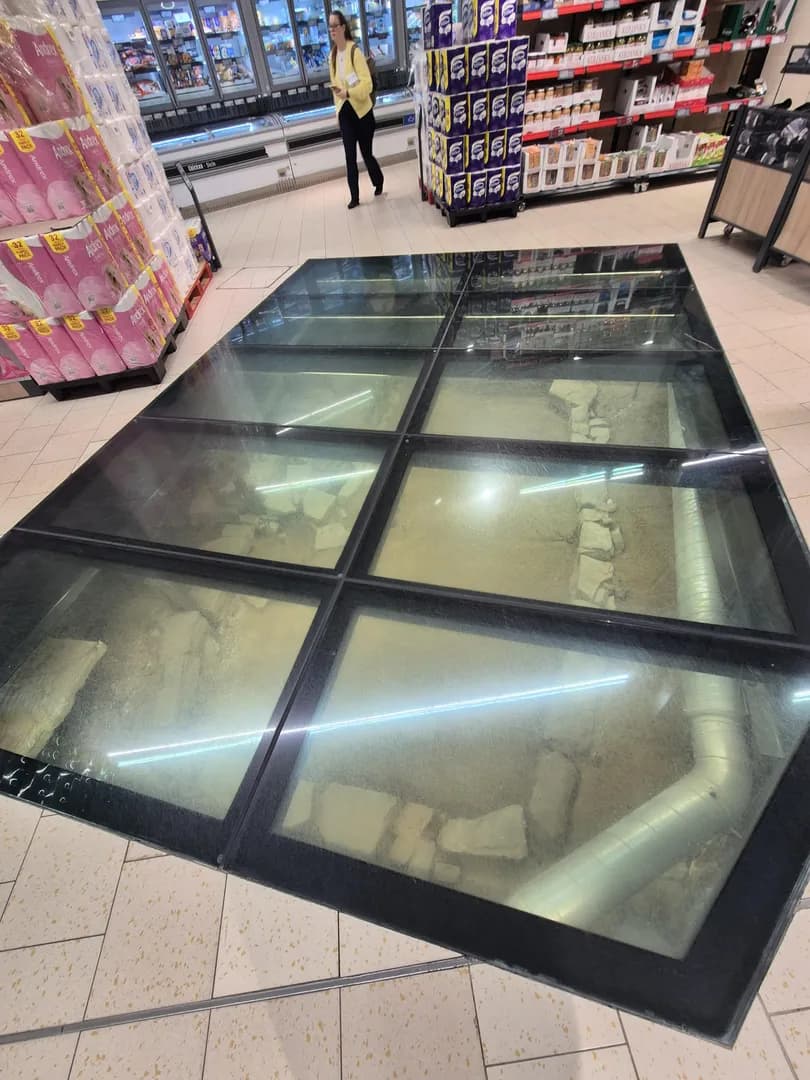 Historic dig site in the middle of a LIDL in Dublin